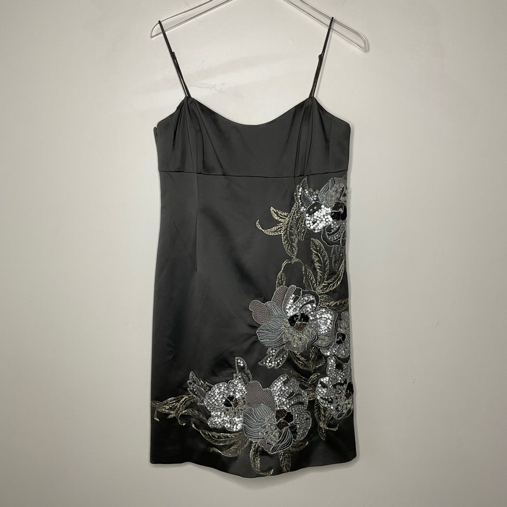 Karen Millen Embroidered Beaded Sequin Floral Dress Size 12 Evening